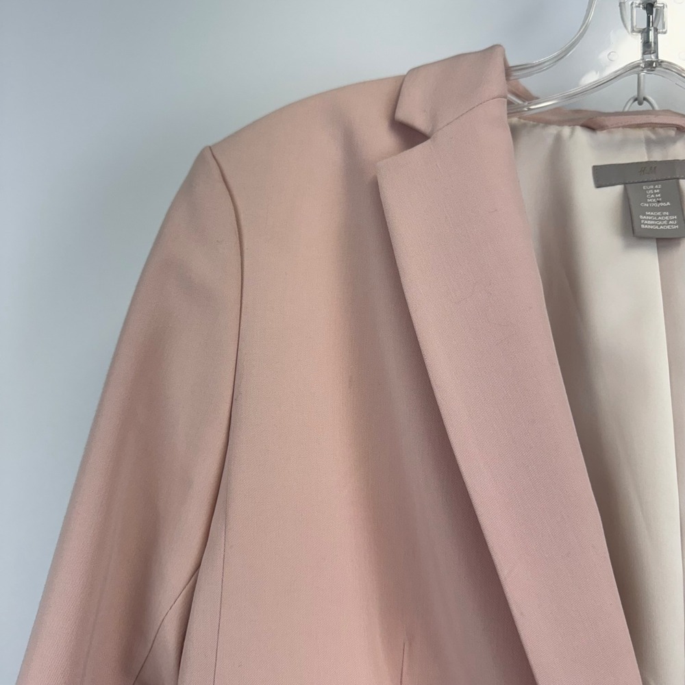 H&M Womens Dusty Pink Single Button Tailored Blazer Jacket Size M 09882429‎ - Picture 7 of 15